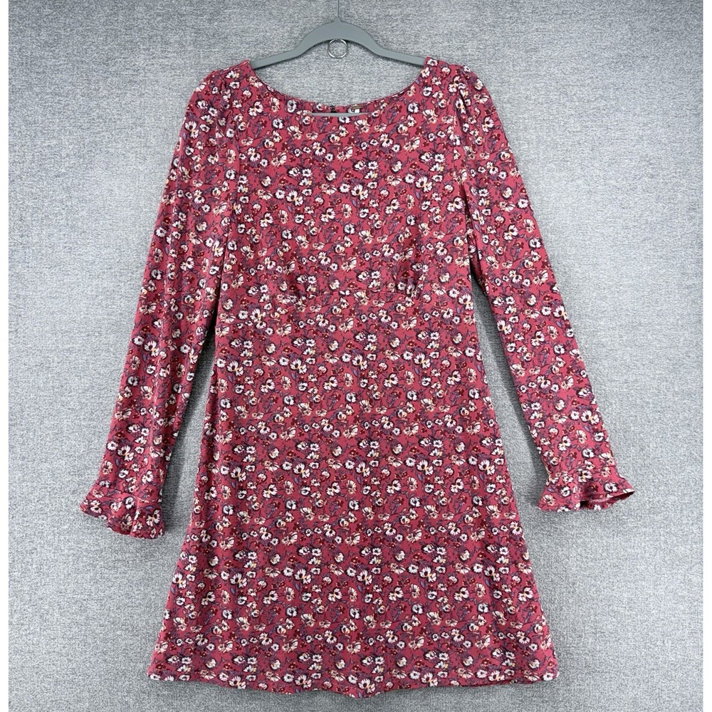 Free People Say Hello Mini Dress Women Size Large Red Floral Boho